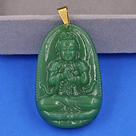 Mặt Phật Đại Nhật Như Lai thạch anh xanh 5cm MTXN5 - phật bản mệnh tuổi Mùi thumbnail