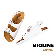 Dép đế trấu Bioline giày sandal birken quai ngang da pu công nghiệp PU02 thumbnail