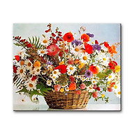 Tranh sơn dầu số hóa tự tô đã căn khung 40x50cm- PH9275 Giỏ hoa muôn sắc thumbnail