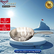 Chảo Inox SEKA Cạn Lòng SK6030 - 5 Lớp Nguyên Khối Chống Dính Size 26cm, 22cm, 16cm Dùng Cho Mọi Loại Bếp - Hàng Chính Hãng