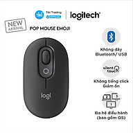 Chuột không dây bluetooth Logitech POP MOUSE - giảm ồn, nút emoji tùy chỉnh - Hàng chính hãng