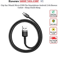 Cáp Sạc Nhanh Micro USB Cho Smartphone Android 2.4A Baseus Cafule - Hàng Chính Hãng