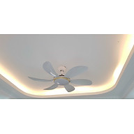 Quạt trần đèn trang trí cánh cong,điều khiển cầm tay từ xa 6 chế độ mát có đảo chiều hút ẩm mùa đông