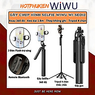 Gậy chụp ảnh selfie tự sướng kiêm tripod 4 chân khung nhôm, đèn Flash trợ sáng hiệu WlWU Wi-SEO12 - Tích hợp remote control bluetooth, Xoay 360 độ, thân nhôm, kéo dài 1,8m, chắc chắn, bền bỉ, gập gọn, pin sạc type C cho iPhone Oppo Samsung- Hàng nhập khẩu