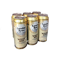 Lốc 6 lon bia lúa mì Lander Brau Weissbeer Hà Lan thumbnail