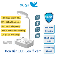 Đèn Học LED Để Bàn Tích Hợp Loa Bluetooth Và Ổ Cắm Điện Đa Năng Có 4 Cổng thumbnail