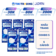 Bộ 5 Gói Khẩu trang Jomi N95 4D (5 Cái/Gói)