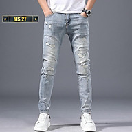 Quần jeans nam co dãn , quần bò nam kiểu trơn dáng vừa không bó sát thiết kế trẻ trung đơn điệu phá cách TD101 thumbnail
