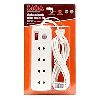 Ổ Cắm Điện 4 Hai Chấu Super Dây 2.5m x 2 Lioa 4SS2.5-2 – Trắng