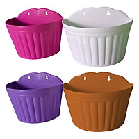 Combo 4 Chậu Ốp Tường Bán Nguyệt Hải Đăng CH5-04 - Màu Ngẫu Nhiên