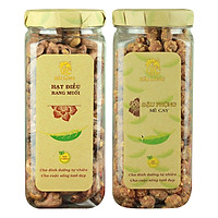 Combo Hạt Điều Rang Muối Vỏ Lụa Hải Long (250g /Hũ) + Đậu Phộng Mè Cay Hải Long (250g)