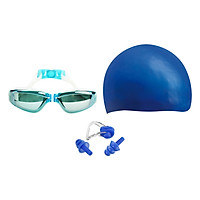 Combo Kính Bơi, Mũ Bơi, Bịt Tai Kẹp Mũi POPO Sport Set2360-Blue - Xanh Dương