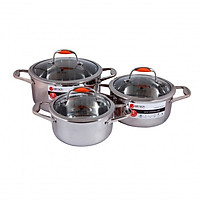 Bộ Nồi Elmich Inox 304 Matador 3 Chiếc Cỡ 18,20,24cm EL0123