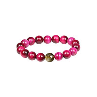 Vòng Mắt Hổ Đỏ Rượu Vang Đính Đá Thạch Anh Tóc Vàng Hồng Thắng (12cm)