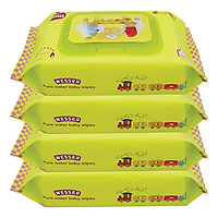Bộ 4 Gói Khăn Ướt Wesser (80 Tờ x 4) - Xanh