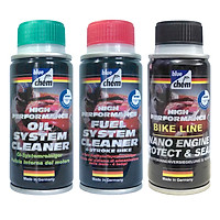 Bộ Sản Phẩm Bluechem Làm Sạch Và Bảo Dưỡng Động Cơ Xe Máy Dưới 175cc (3 x 50ml)