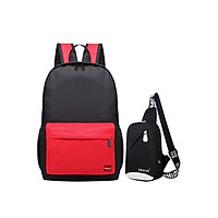 Combo Balo HR167VN (41 x 28 cm) - Đỏ Đen + Túi Đeo Chéo HARAS HR173VN (26 x 17 cm) - Đen