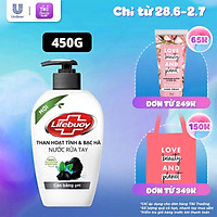 Nước Rửa Tay Lifebuoy Cân Bằng Độ Ph Bảo Vệ Khỏi Vi Khuẩn; Dưỡng Ẩm Than Hoạt Tính & Bạc Hà Chiết Xuất Thiên Nhiên Chai 450g
