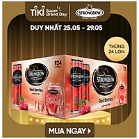 Thùng 24 Lon Cao Strongbow Vị Dâu Đỏ (330ml / Lon)