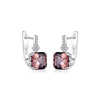 Bông tai Bạc ý 925 hình tròn dáng bông tai bạc s925 đính đá cao cấp thật dáng dài B2390 gồm 2 màu Bảo Ngọc Jewelry