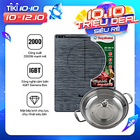 Bếp Từ cảm ứng Nagakawa NAG0708 (2000W) - Kèm Nồi Lẩu - Hàng Chính Hãng