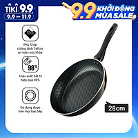 Chảo Cạn Nagakawa NAG2801 Đáy Từ 5 Lớp Chống Dính Cao Cấp (size 28cm) - Dùng Trên Mọi Loại Bếp - Hàng Chính Hãng