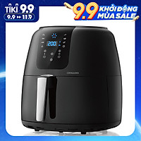 Nồi Chiên Không Dầu Điện Tử Lock&Lock EJF296BLK (7.2 Lít) - Kèm Chảo Nướng - Hàng Chính Hãng