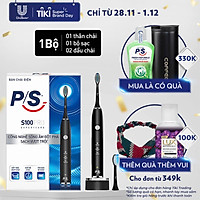Bàn Chải Điện P/S S100 PRO - Công Nghệ Sóng Âm, Chải Sạch Mảng Bám Tới 10X - Đen Nhám