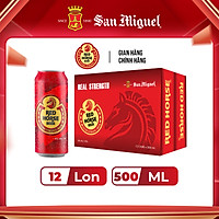 Thùng 12 Lon Bia SAN MIGUEL Red Horse 500 ml