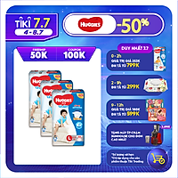 Combo 3 Gói Tã Dán Huggies Dry Gói Cực Đại L68 (68 Miếng) - Bao Bì Mới