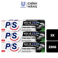 Bộ 3 Kem đánh răng P/S Than Hoạt Tính 230g