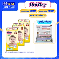 Combo 3 Tã Quần Siêu Mỏng UniDry Ultrathin Gói Cực Đại size XXL56 (56 miếng) - Tặng 1 Bộ Dao 5 Món