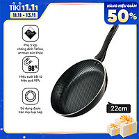 Chảo cạn đáy từ 5 lớp chống dính cao cấp Nagakawa - Dùng trên mọi loại bếp - Hàng chính hãng