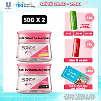 Bộ Đôi Kem Dưỡng Da Ngày Và Đêm Trắng Hồng Rạng Rỡ Pond's White Beauty (50g)