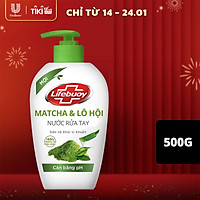 Nước Rửa Tay Lifebuoy Matcha & Lô Hội 500g Chiết Xuất Từ Thiên Nhiên Giúp Sạch Khuẩn Và Cân Bằng độ PH Trên Da