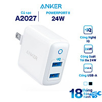 Adapter Sạc 2 Cổng Anker PowerPort II 24W - A2027 - Hàng Chính Hãng