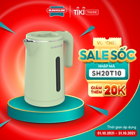 Ấm Đun Siêu Tốc Inox 2 Lớp Sunhouse SHD1353 (1.8 Lít) - Hàng Chính Hãng