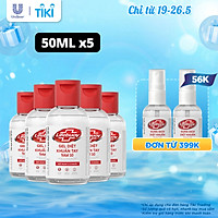 Combo 5 Gel Rửa Tay Khô Sạch Siêu Nhanh Lifebuoy Bảo Vệ Vượt Trội 10 (Chai Nắp 50ml)