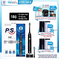 Bàn Chải Điện P/S S100 PRO - Công Nghệ Sóng Âm, Chải Sạch Mảng Bám Tới 10X - Đen Nhám