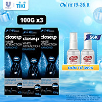 Combo 3 Kem Đánh Răng Closeup Dạng Gel Trắng Răng Diamond Attraction Ngay Sau 1 Lần Chải 100G/Tuýp