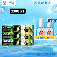 Combo 3 Kem Đánh Răng Closeup Cho Hơi Thở Thơm Mát Tự Nhiên Với Chiết Xuất Dầu Quất Và Lá Thảo Dược 230G/Tuýp