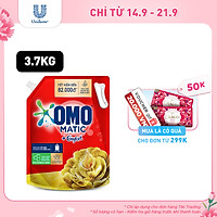 Nước giặt OMO Matic Comfort hương Tinh dầu thơm cho máy giặt cửa trên, xoáy bay vết bẩn, hương thơm bền lâu, túi 3.7kg