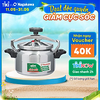 Nồi Áp Suất Cơ Nagakawa NAG1451 (5 Lít) - Làm Bằng Hợp Kim Nhôm Cao Cấp Siêu Bền - Dùng Với Bếp Gas, Bếp Hồng Ngoại - Hàng Chính Hãng