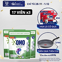 Combo 3 Túi 17 Viên giặt OMO Cho máy giặt cửa trước và cửa trên Khử Mùi Công nghệ Anh Quốc