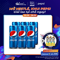 Lốc 6 Lon Nước Ngọt Có Gaz Pepsi (320ml/lon)
