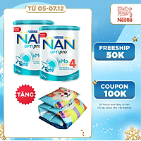 Combo 2 sản phẩm dinh dưỡng công thức Nestlé NAN OPTIPRO 4 lon 1700g - Tặng bộ gối nệm NAN