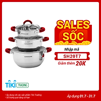 Bộ nồi Inox 3 đáy SUNHOUSE SHG2303MRA