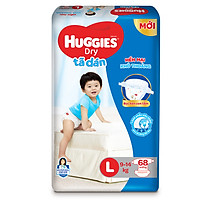 Tã Dán Huggies Dry Gói Cực Đại L68 (68 Miếng) - Bao Bì Mới