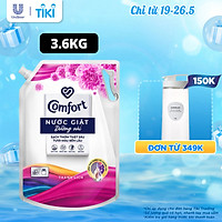 Nước Giặt Dưỡng Vải Comfort Đa Chức Năng Hương Thanh Lịch Giúp Quần Áo Sạch Thơm & Tươi Màu Túi 3.6Kg