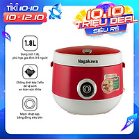 Nồi cơm điện Nagakawa NAG0101 (1.8 Lít) - Màu Đỏ - Hàng chính hãng
